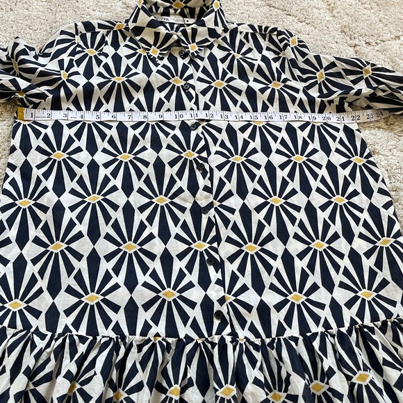 Zara Geometric Printed Midi Dress Size Medium - Picture 10 of 14